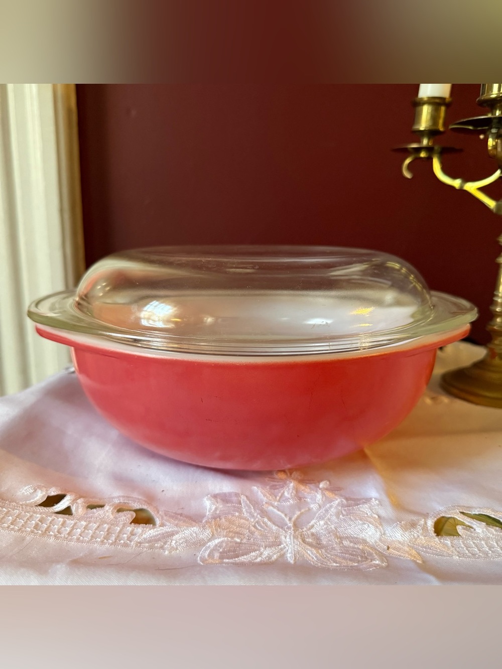 Pyrex Pink Flamingo Casserole 2 Qt. with Clear Glass Lid